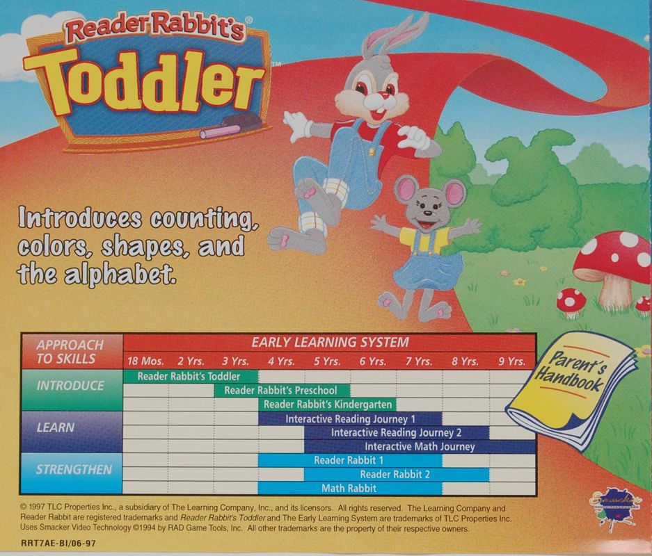 Other for Reader Rabbit's Toddler (Macintosh and Windows and Windows 3.x) (Version 1.02): Jewel Case - Back