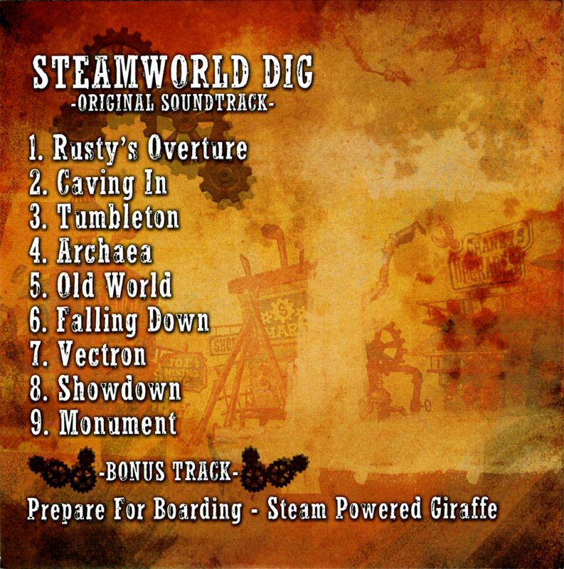 Other for SteamWorld Dig: A Fistful of Dirt (Linux and Macintosh and Windows) (Box in jute bag): Soundtrack Back Cover