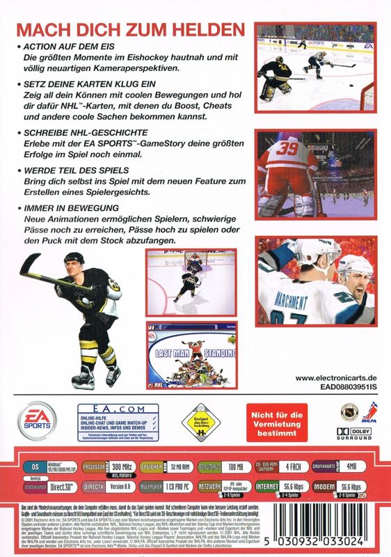 NHL 2002 cover or packaging material - MobyGames