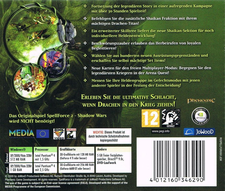 Back Cover for SpellForce 2: Dragon Storm (Windows) (Software Pyramide release)