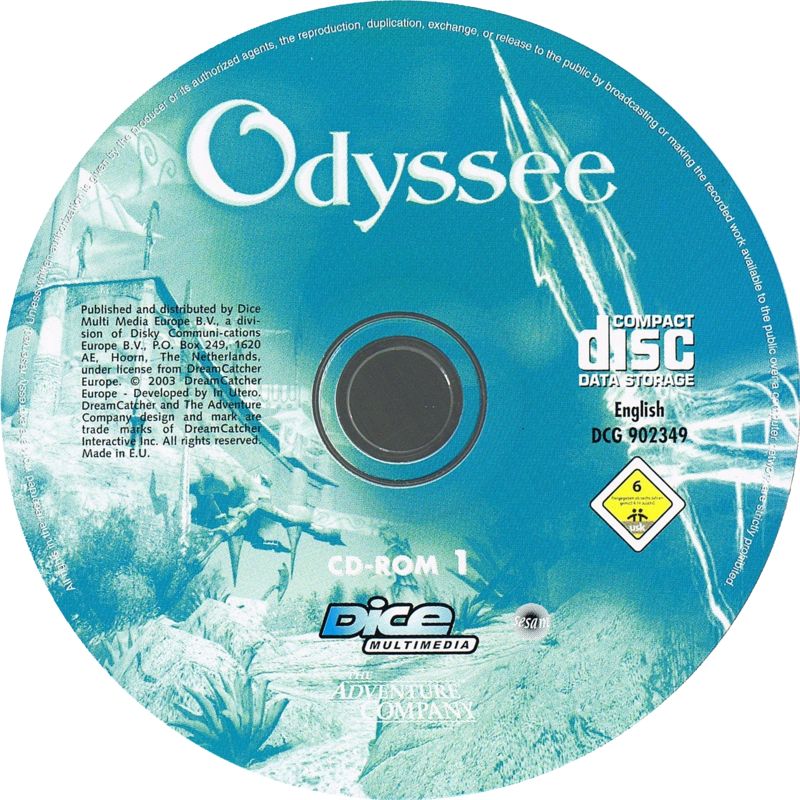 Media for Odyssey: The Search for Ulysses (Windows) (Dice Multimedia budget release): Disc 1/2