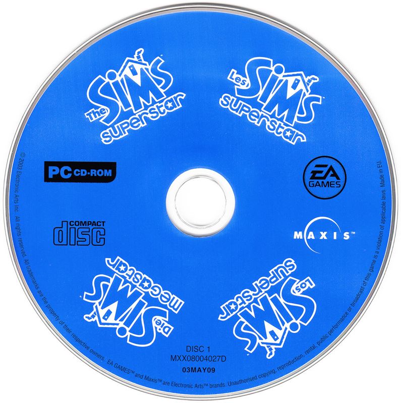 Media for The Sims: Superstar (Windows): Disc 1/2