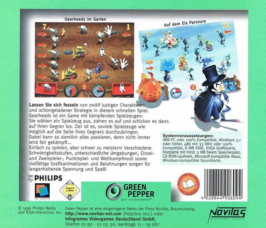 Back Cover for Gearheads (Windows 3.x) (Green Pepper release)