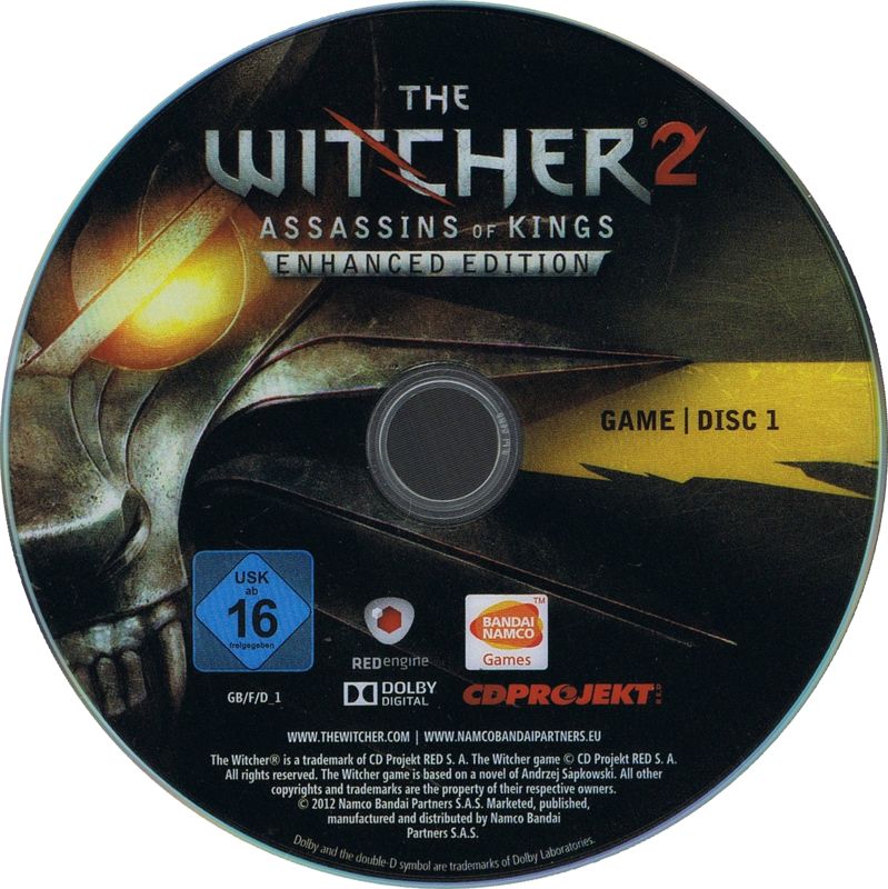Media for The Witcher 2: Assassins of Kings - Enhanced Edition (Windows): Disc 1