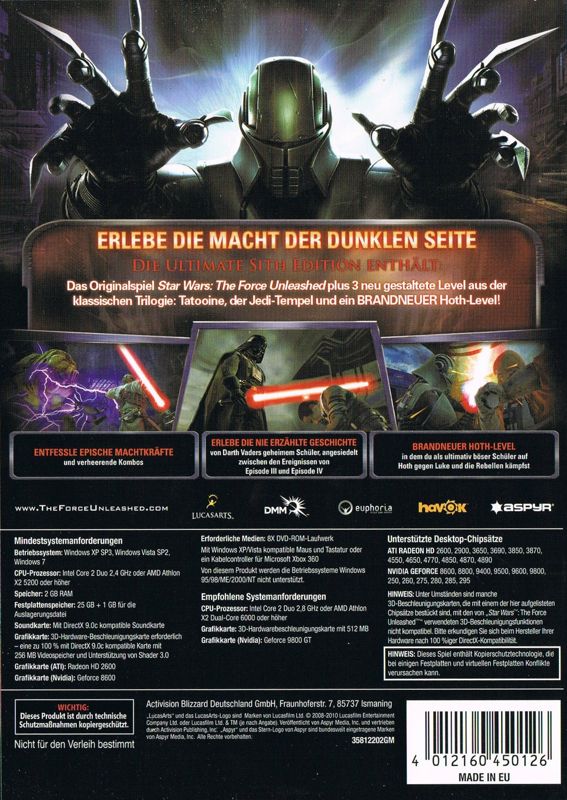 Star Wars: The Force Unleashed - Ultimate Sith Edition cover