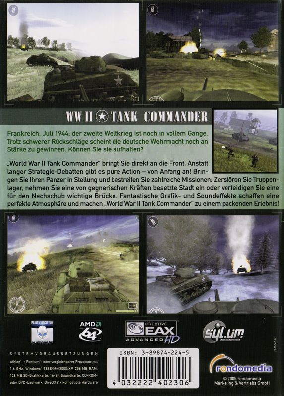 Back Cover for WWII Tank Commander (Windows)
