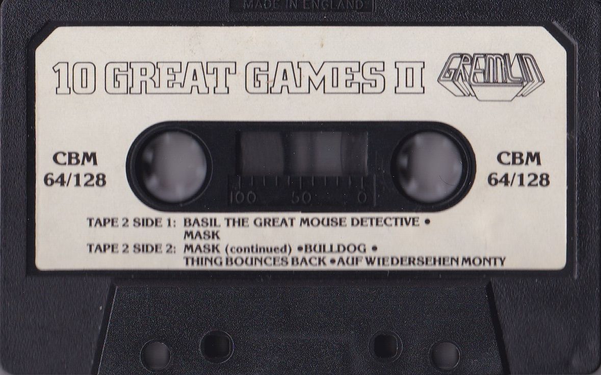 Media for 10 Great Games II (Commodore 64): Cassette 2/2