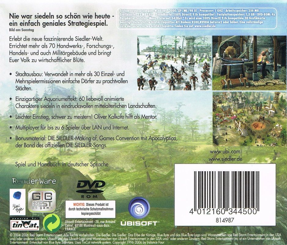 Back Cover for Heritage of Kings: The Settlers (Windows) (Budget release)