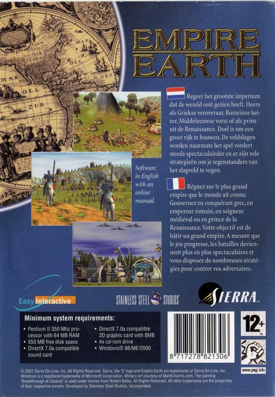 Back Cover for Empire Earth (Windows) (The Games Collection release)