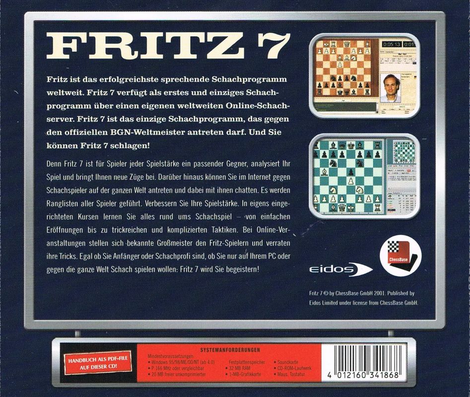 Back Cover for Fritz 7 (Windows) (Software Pyramide release (2003))