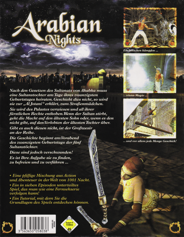 Back Cover for Arabian Nights (Windows)