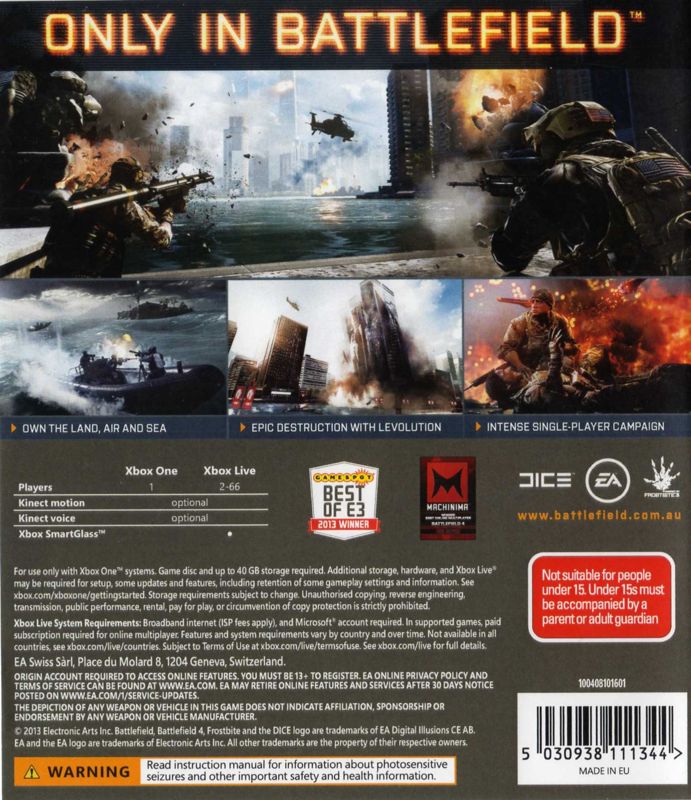 Battlefield 4 cover or packaging material - MobyGames