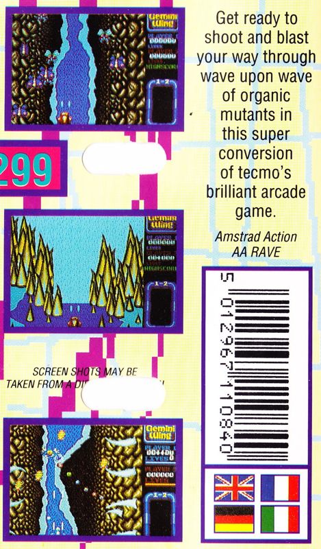 Back Cover for Gemini Wing (Commodore 64)
