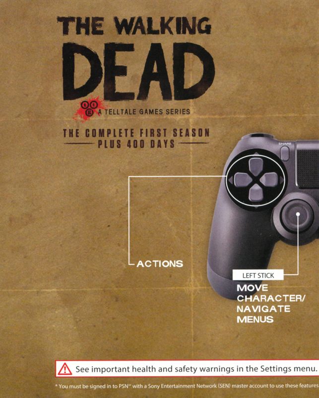 Inside Cover for The Walking Dead: The Complete First Season Plus 400 Days (PlayStation 4): Left Inlay