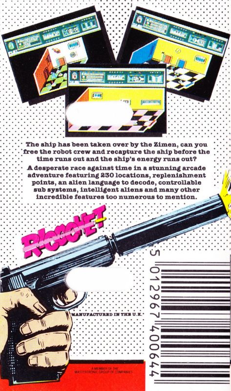 Back Cover for The Fifth Quadrant (Commodore 64)