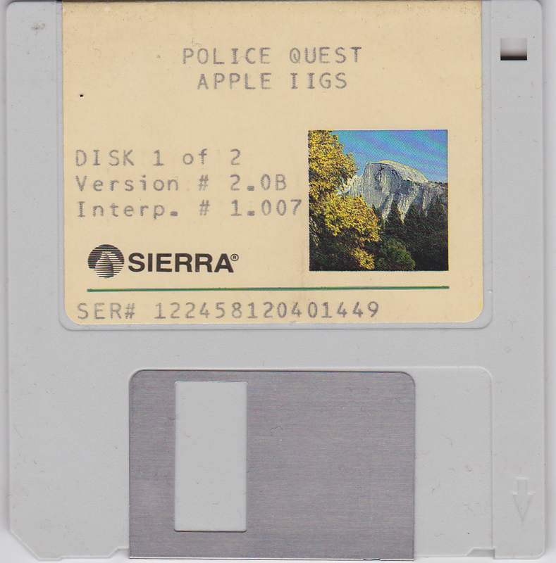 Media for Police Quest: In Pursuit of the Death Angel (Apple IIgs): Disk 1/2