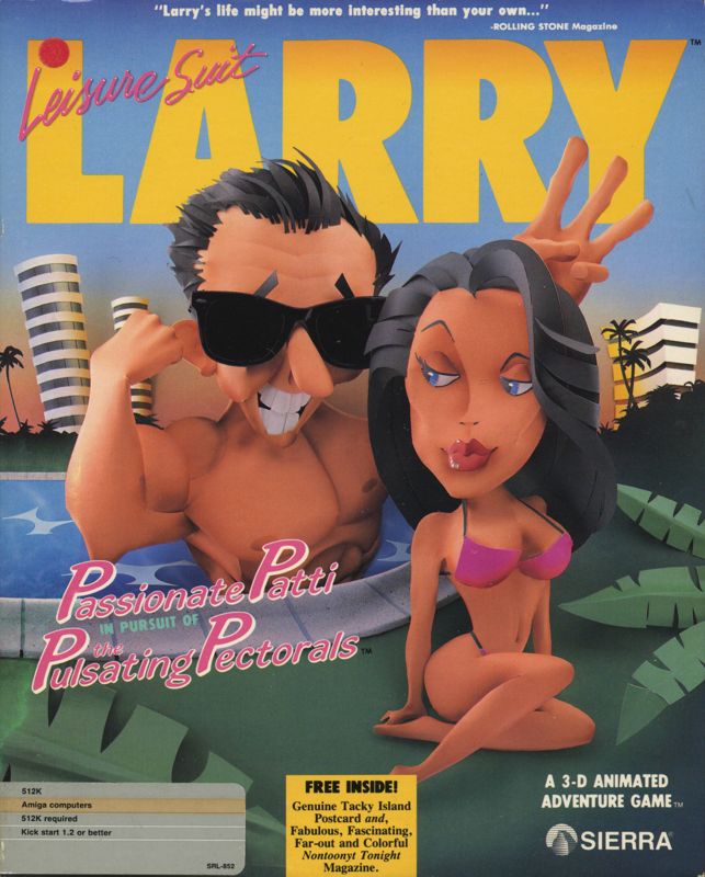 Front Cover for Leisure Suit Larry III: Passionate Patti in Pursuit of the Pulsating Pectorals (Amiga)