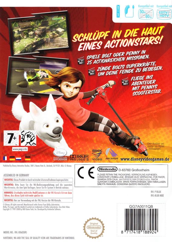 Back Cover for Bolt (Wii)