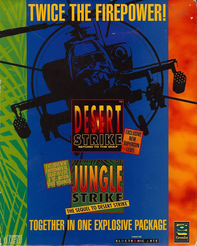 Desert Strike and Jungle Strike cover or packaging material