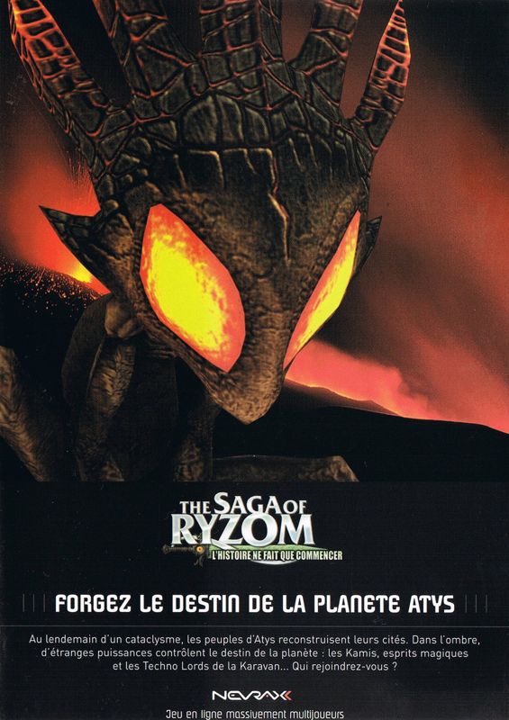 Front Cover for The Saga of Ryzom (Windows) (DVD release)