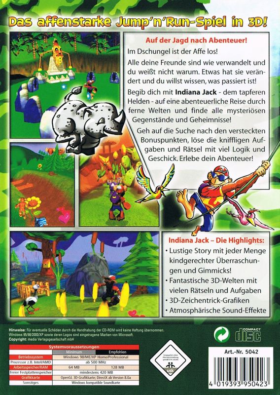 Back Cover for Indiana Jack (Windows)