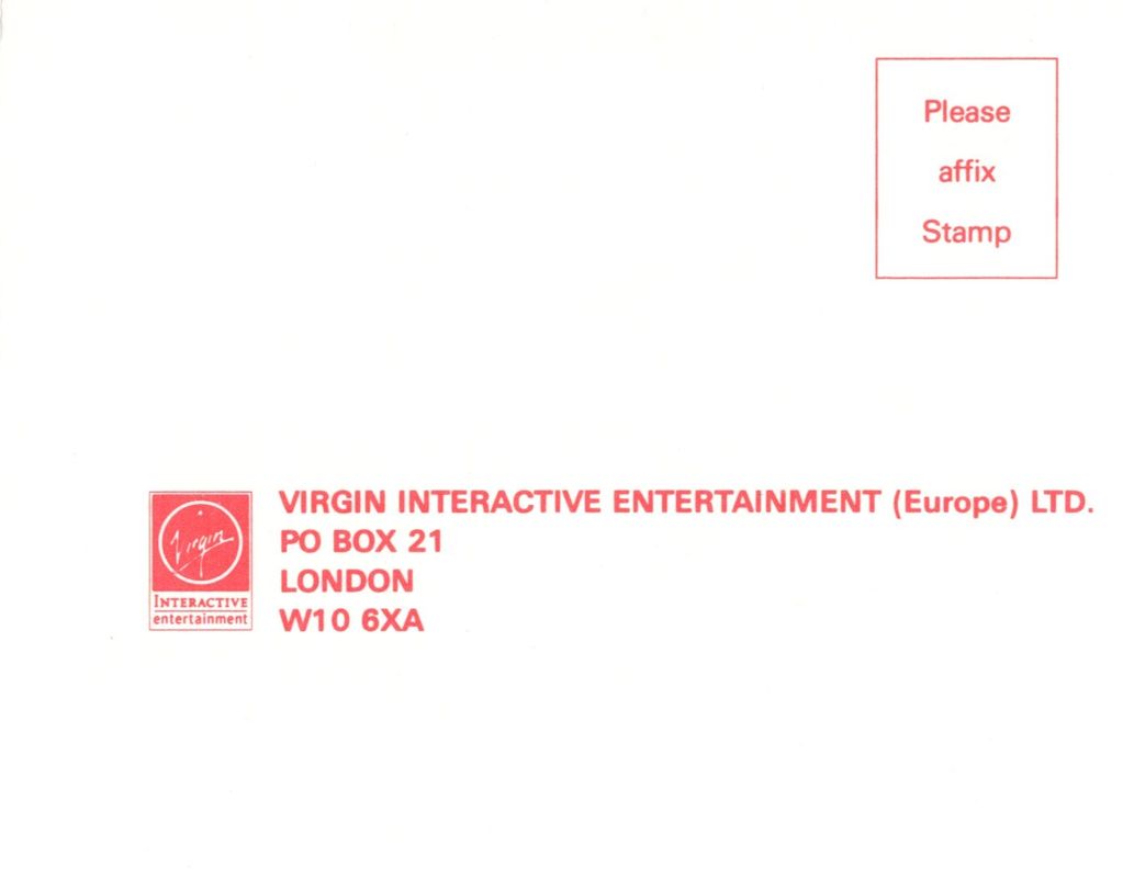 Extras for Star Trek: 25th Anniversary (DOS) (White Label - Enhanced Version): Registration Card - Back
