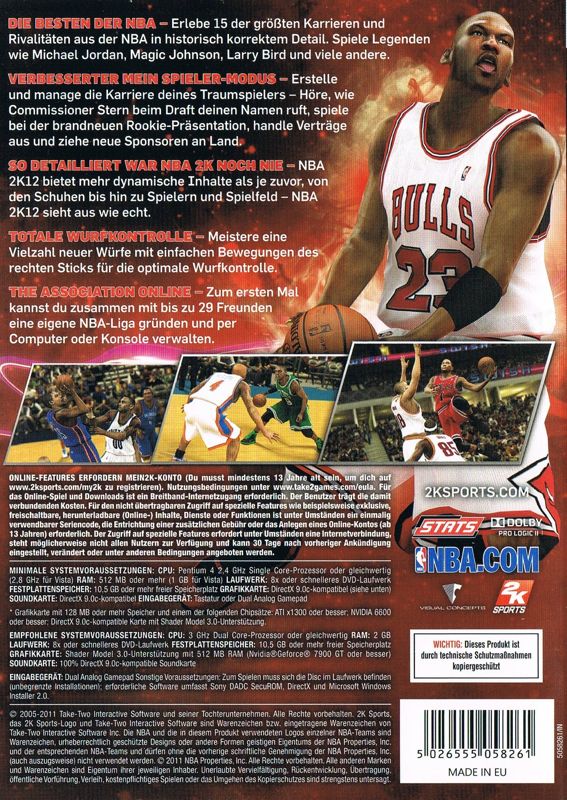 Back Cover for NBA 2K12 (Windows)