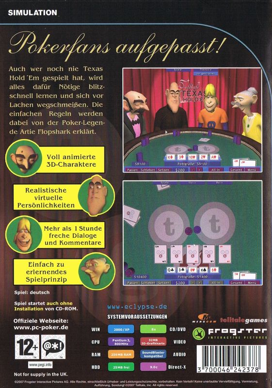 Back Cover for Telltale Texas Hold'em (Windows)