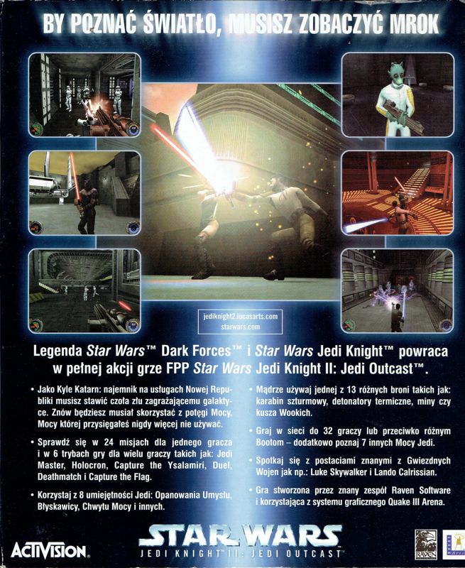 Back Cover for Star Wars: Jedi Knight II - Jedi Outcast (Windows)
