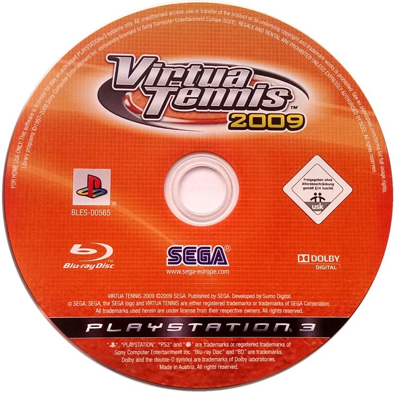 Media for Virtua Tennis 2009 (PlayStation 3)