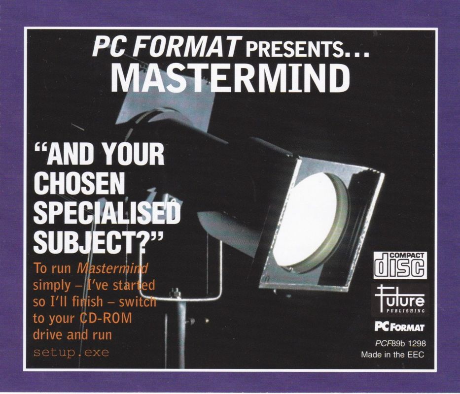 Back Cover for Mastermind (Windows and Windows 3.x) (PC Format cover mount)