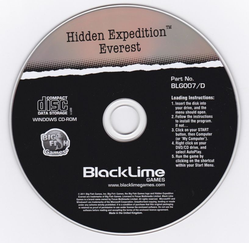 Media for Hidden Expedition: Everest (Windows) (Black Lime release)