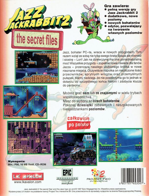 Back Cover for Jazz Jackrabbit 2: The Secret Files (Windows)