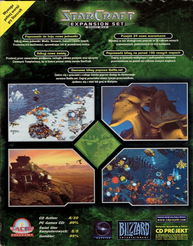 Back Cover for StarCraft: Brood War (Windows)