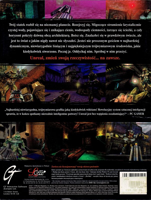 Back Cover for Unreal (Windows)
