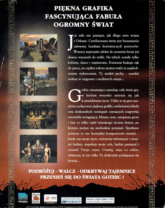 Back Cover for Gothic (Windows) (First release)