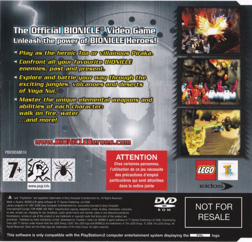 Inside Cover for Bionicle Heroes (PlayStation 2)