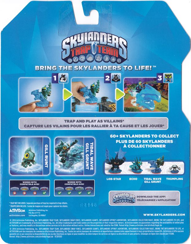 Back Cover for Skylanders: Trap Team - Tidal Wave Gill Grunt & Gill Runt (Android and Nintendo 3DS and PlayStation 3 and PlayStation 4 and Wii and Wii U and Xbox 360 and Xbox One and iPad)
