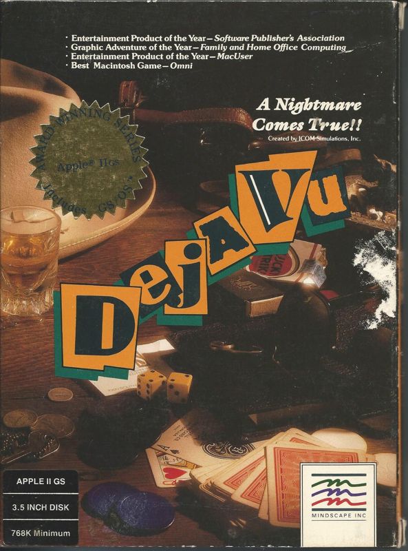 Front Cover for Deja Vu: A Nightmare Comes True!! (Apple IIgs)