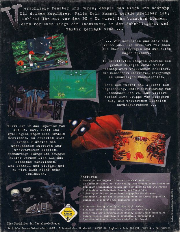 Back Cover for Abaron (DOS)