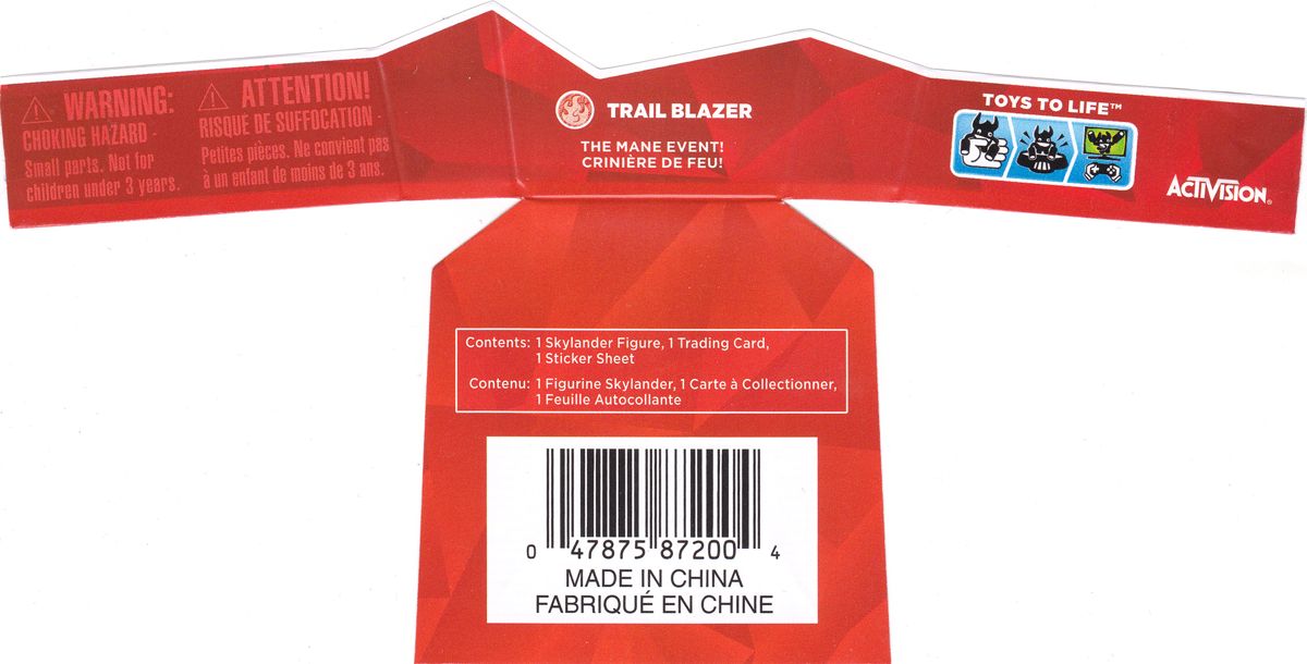 Other for Skylanders: Trap Team - Trail Blazer (Android and Nintendo 3DS and PlayStation 3 and PlayStation 4 and Wii and Wii U and Xbox 360 and Xbox One and iPad): Product Label