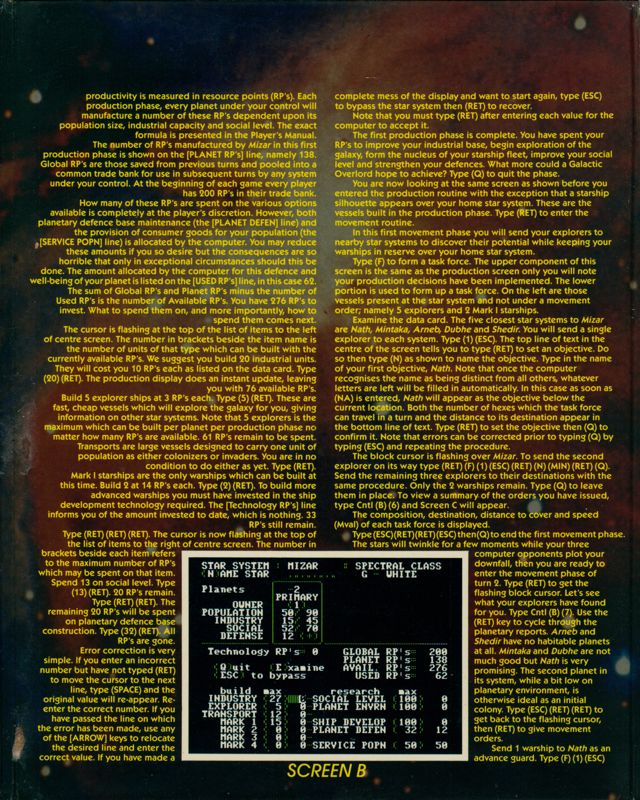 Inside Cover for Reach for the Stars: The Conquest of the Galaxy (Commodore 64) (Second Edition): inside middle