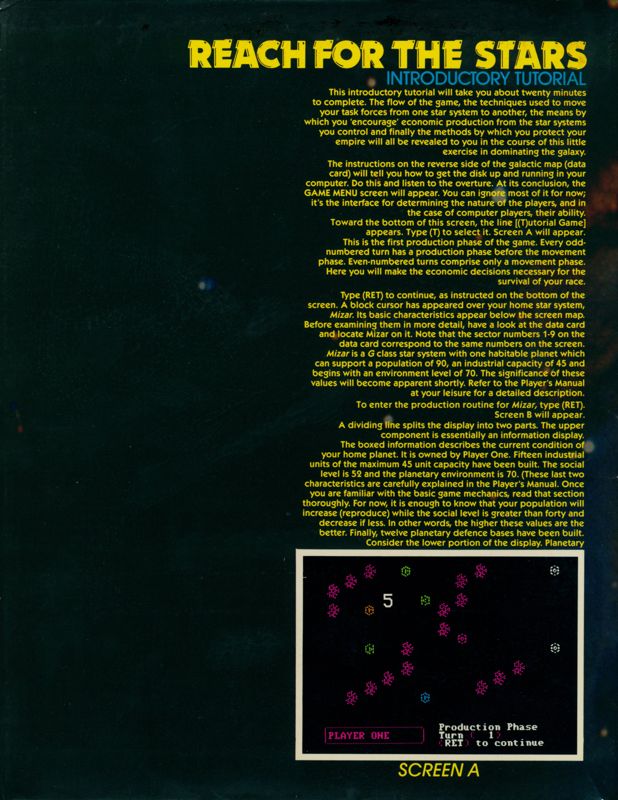 Inside Cover for Reach for the Stars: The Conquest of the Galaxy (Commodore 64) (Second Edition): inside left