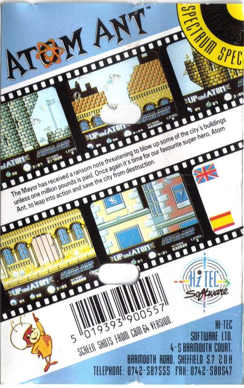 Back Cover for Atom Ant (ZX Spectrum)