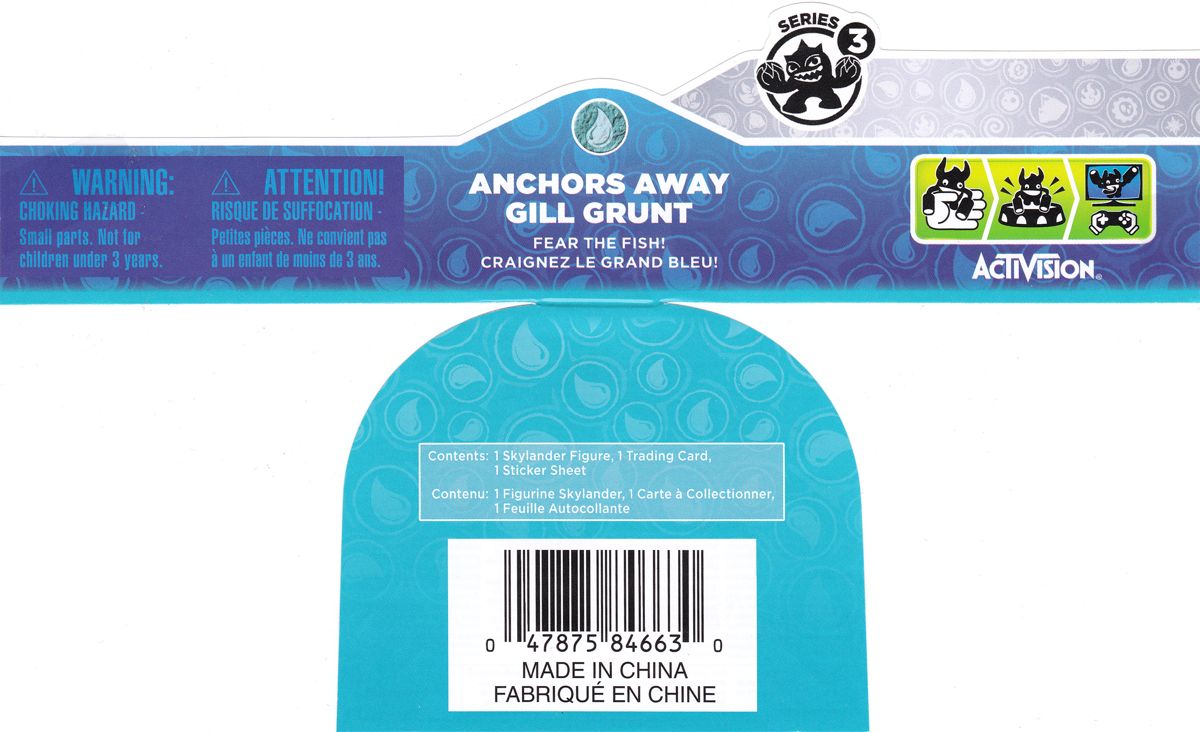 Other for Skylanders: Swap Force - Anchors Away Gill Grunt (Series 3) (Nintendo 3DS and PlayStation 3 and PlayStation 4 and Wii and Wii U and Xbox 360 and Xbox One): Product Label