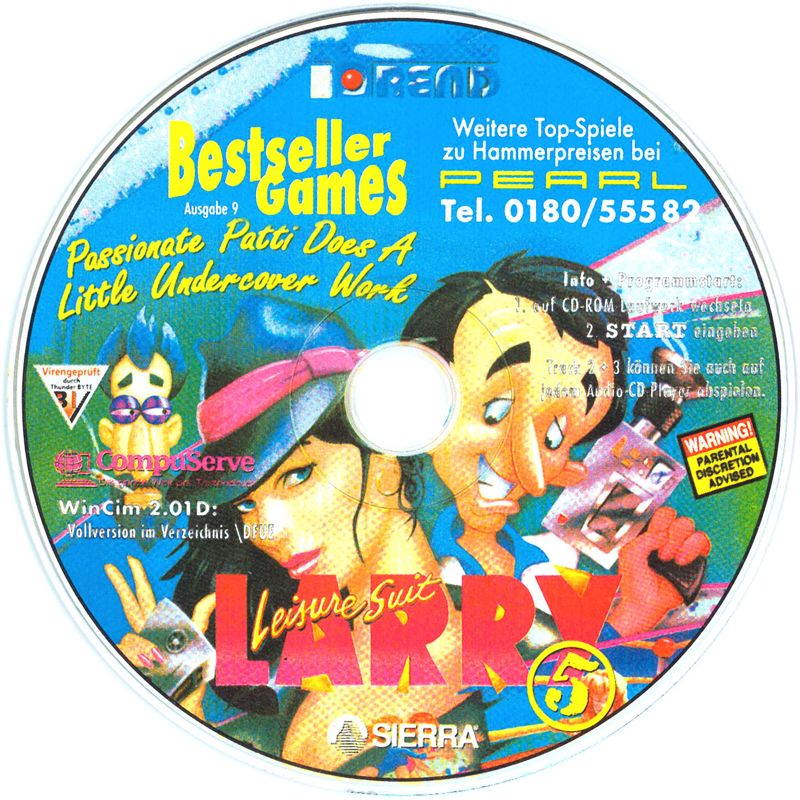Media for Leisure Suit Larry 5: Passionate Patti Does a Little Undercover Work (DOS) (Covermount BestSeller Games #09)