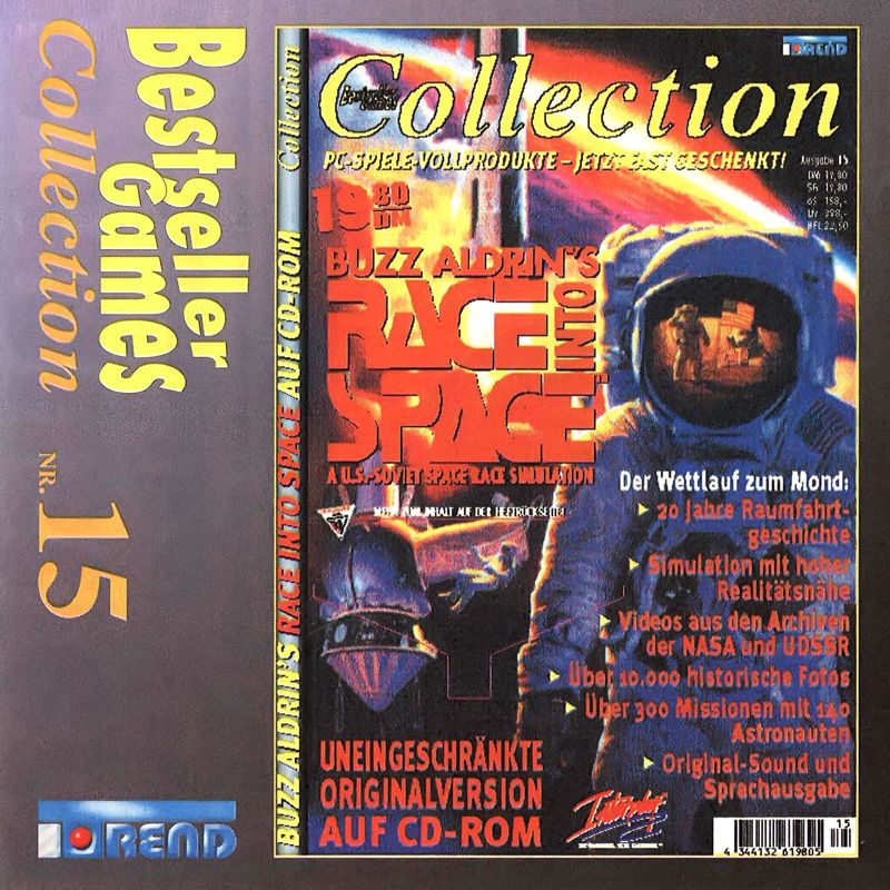 Front Cover for Buzz Aldrin's Race into Space (DOS) (Covermount BestSeller Games Collection #15)