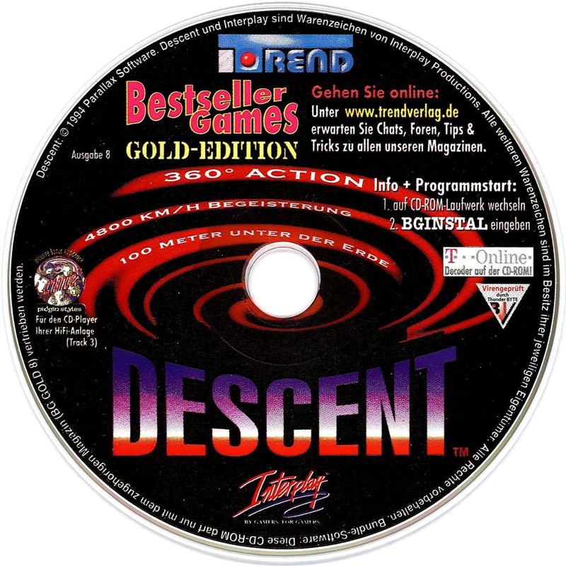 Media for Descent (DOS) (Covermount BestSeller Games Gold Edition #08)