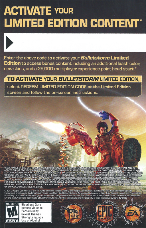 Other for Bulletstorm (Limited Edition) (Windows): DLC Voucher