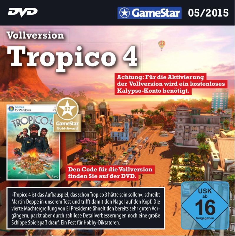 Other for Tropico 4 (Windows) (GameStar 05/2015 covermount): Jewel Case - Front (Electronic)